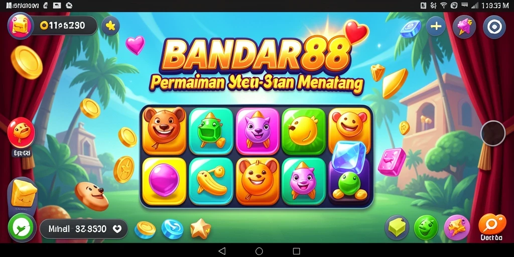 Tampilan gameplay BANDAR88 yang menarik dan penuh warna di Match-3.