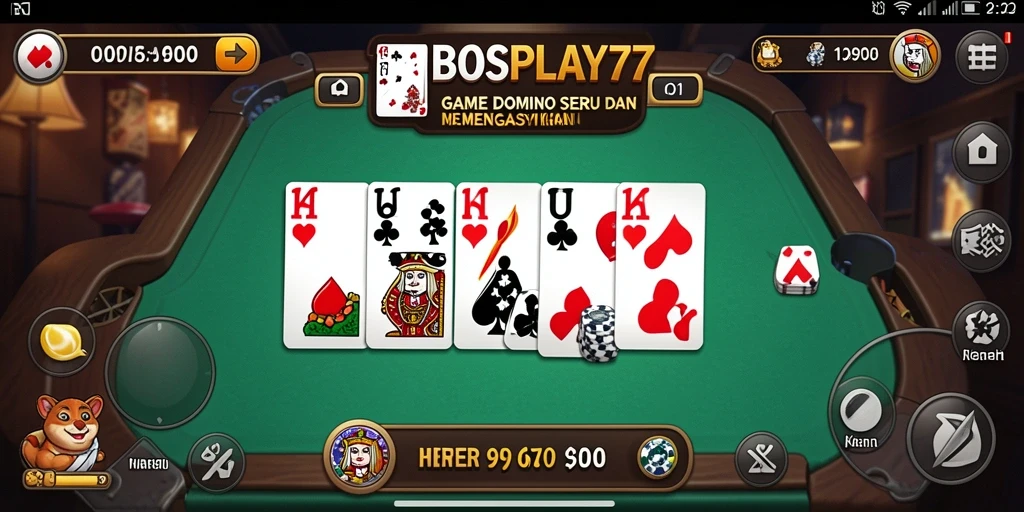 Tampilan permainan domino yang menarik dan interaktif.