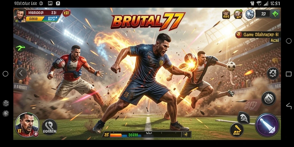 Tampilan gameplay seru di BRUTAL77 dengan aksi olahraga yang intens.