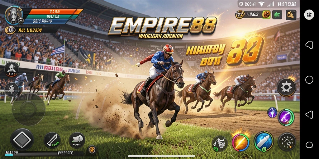 Tampilan gameplay balapan yang mendebarkan dan penuh aksi.