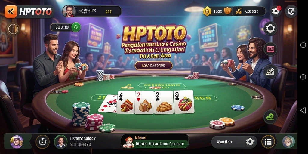 Tampilan gameplay Live Casino yang mendebarkan dan interaktif di HPTOTO.
