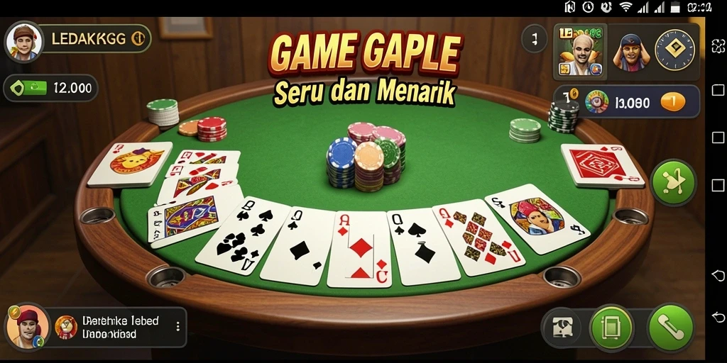 Tampilan gameplay seru dari LEDAKGG permainan Gaple.