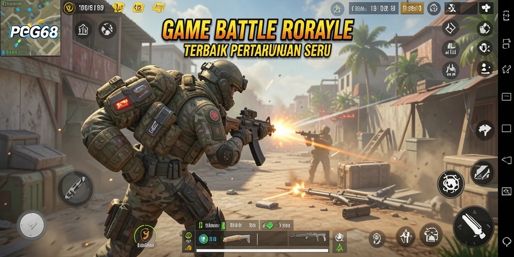 Tangkapan layar PGG68 menampilkan aksi intens dalam game Battle Royale.