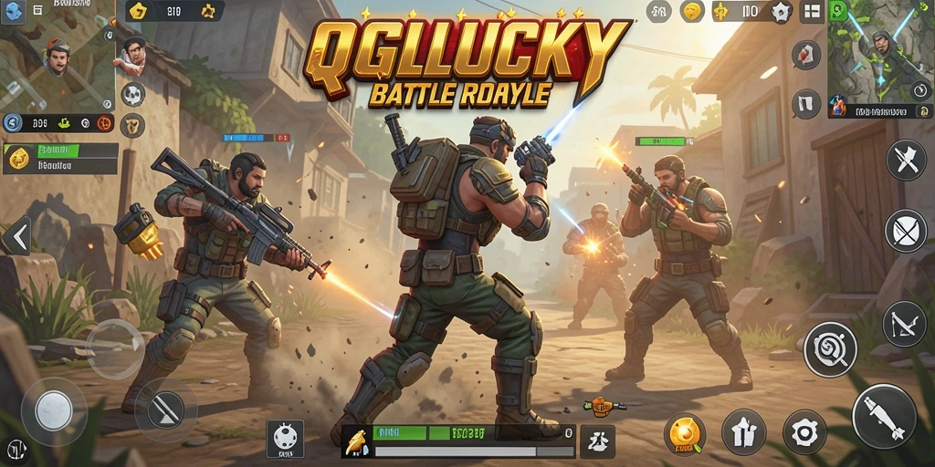 Gameplay seru dan intens di dalam QGLUCKY Battle Royale.