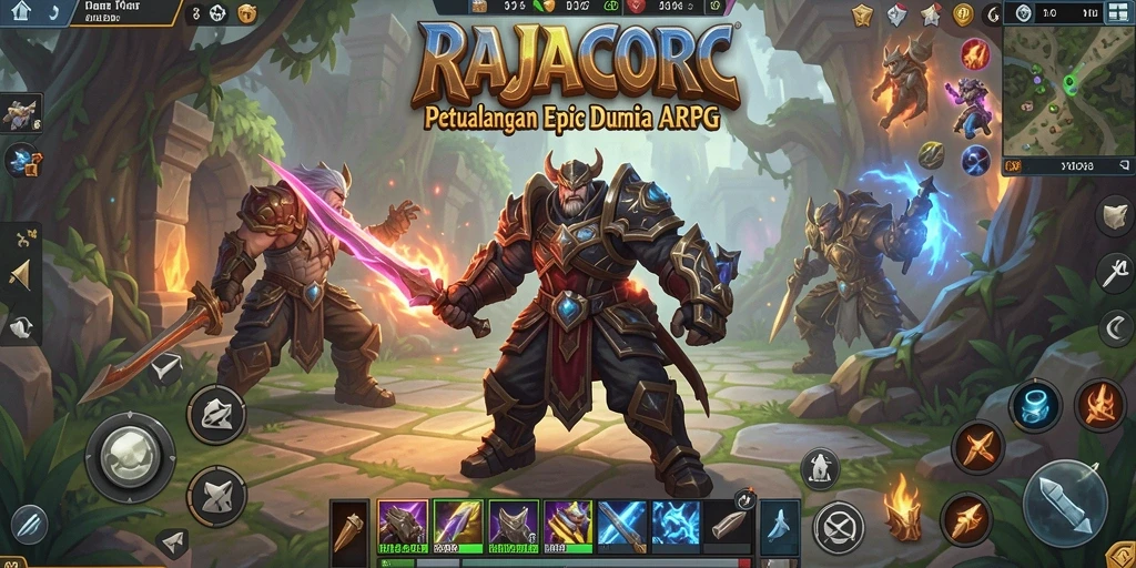 Tampilan gameplay RAJACORC yang menarik dan penuh aksi ARPG.