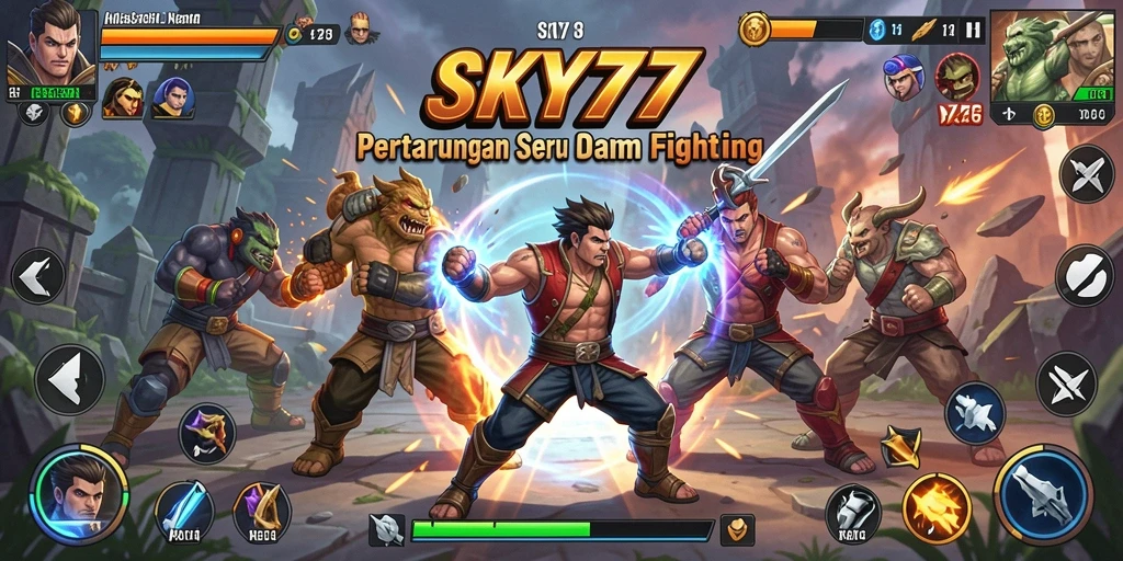 Screenshot SKY77 menampilkan aksi pertarungan yang seru dan grafis menakjubkan.