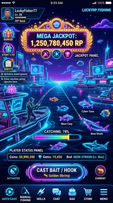 Tampilan utama aplikasi luckyrp yang intuitif dan mudah digunakan.